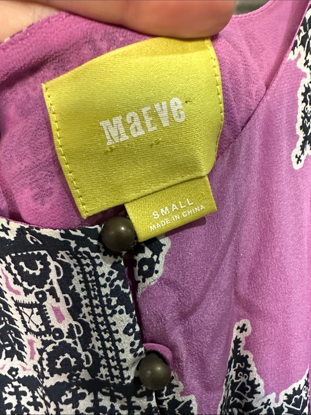 Maeve Pink and Black Paisley Maxi Dress 100% silk - Picture 6 of 8